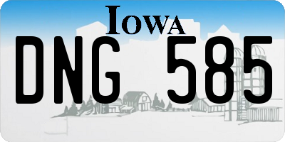 IA license plate DNG585
