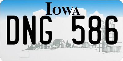 IA license plate DNG586