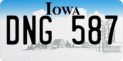 IA license plate DNG587