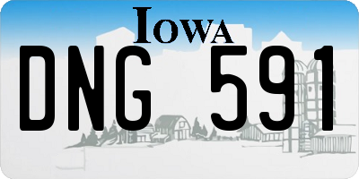 IA license plate DNG591
