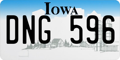 IA license plate DNG596