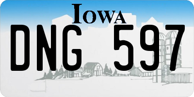 IA license plate DNG597