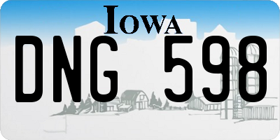 IA license plate DNG598