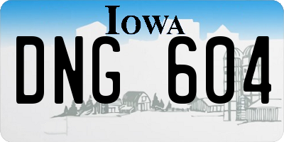 IA license plate DNG604