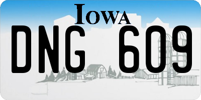 IA license plate DNG609