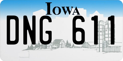 IA license plate DNG611