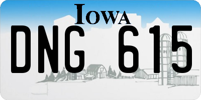 IA license plate DNG615