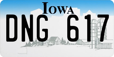IA license plate DNG617