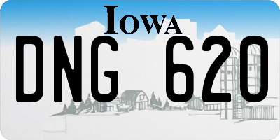 IA license plate DNG620