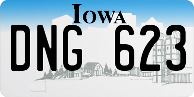 IA license plate DNG623