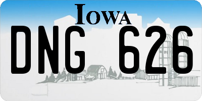 IA license plate DNG626