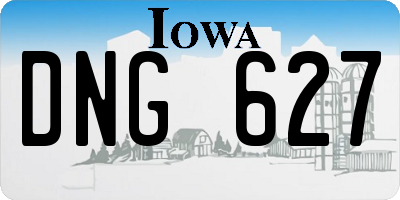 IA license plate DNG627