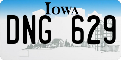 IA license plate DNG629