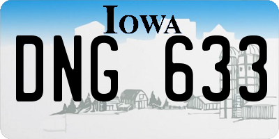 IA license plate DNG633