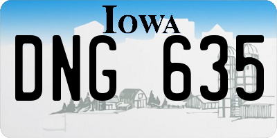 IA license plate DNG635