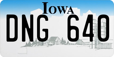 IA license plate DNG640