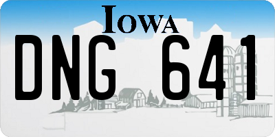 IA license plate DNG641