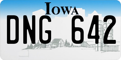 IA license plate DNG642