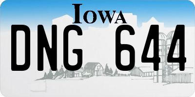 IA license plate DNG644