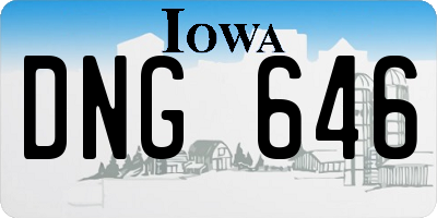 IA license plate DNG646