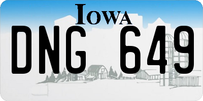 IA license plate DNG649