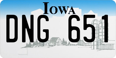 IA license plate DNG651