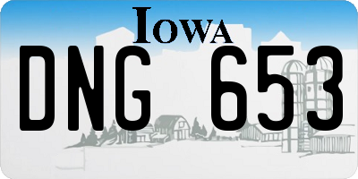 IA license plate DNG653