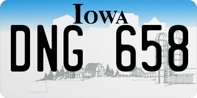 IA license plate DNG658