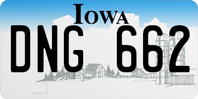 IA license plate DNG662