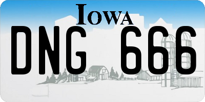 IA license plate DNG666