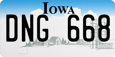 IA license plate DNG668