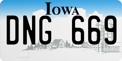 IA license plate DNG669