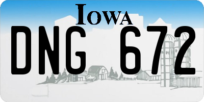 IA license plate DNG672