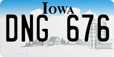 IA license plate DNG676