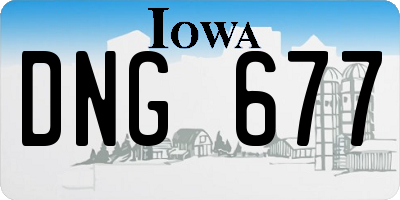 IA license plate DNG677