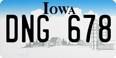 IA license plate DNG678