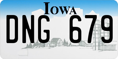 IA license plate DNG679