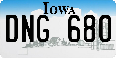 IA license plate DNG680