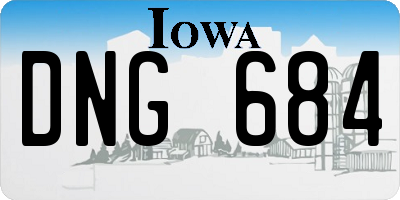 IA license plate DNG684