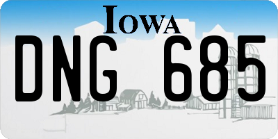 IA license plate DNG685