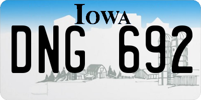 IA license plate DNG692