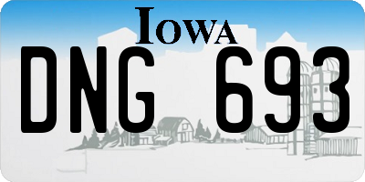 IA license plate DNG693