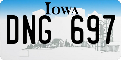 IA license plate DNG697