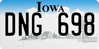 IA license plate DNG698