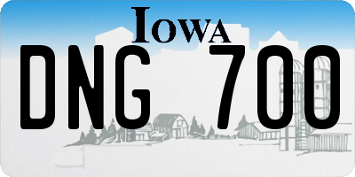 IA license plate DNG700