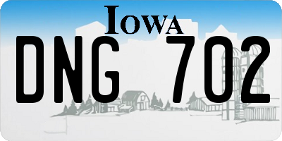 IA license plate DNG702