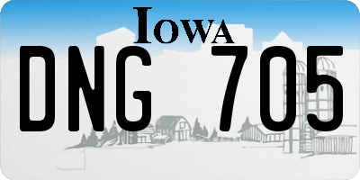 IA license plate DNG705