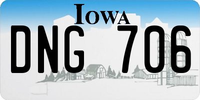 IA license plate DNG706