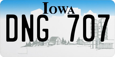 IA license plate DNG707