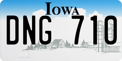 IA license plate DNG710